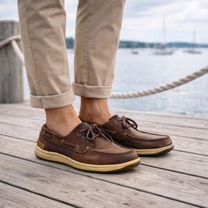 Sperry Top-Sider Men’s Boat Shoes Size 9.5 Brown Leather Nautical Preppy Casual